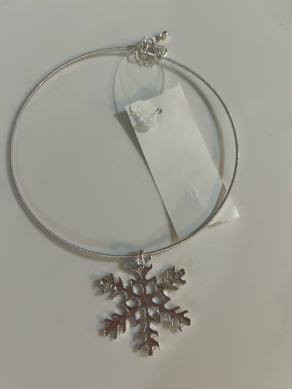 Silver Snowflake Pendant Necklace - Women's Jewelry